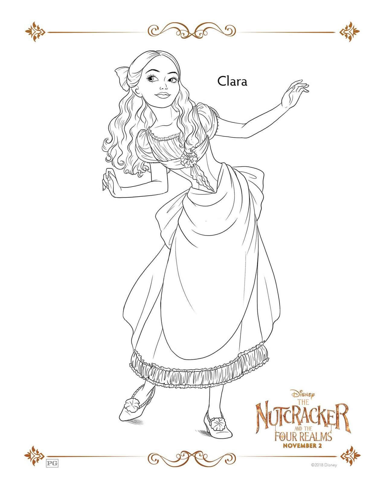 Clara Coloring Sheet The Nutcracker and the Four Realms