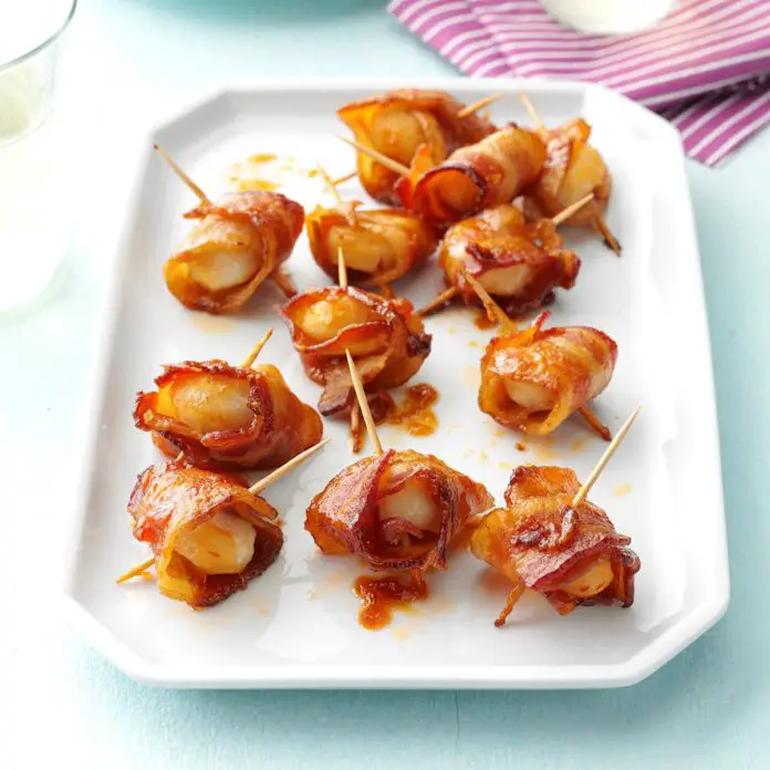 Bacon Water Chestnut Wraps Low Carb Appetizers