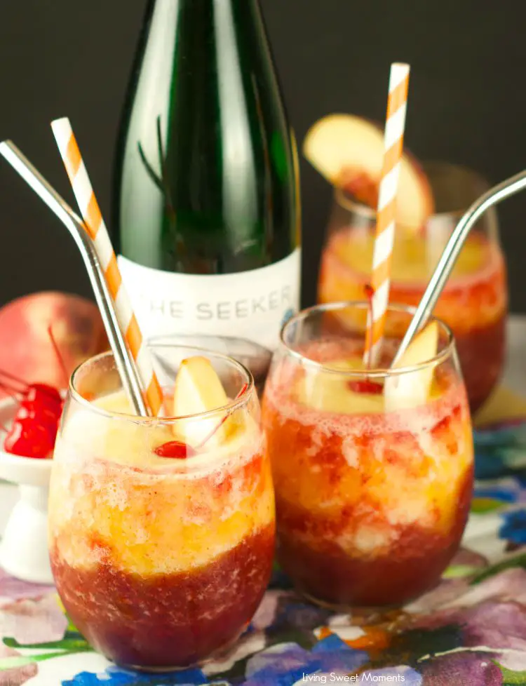 Peach and Cherry Slushies Frozen summer drinks