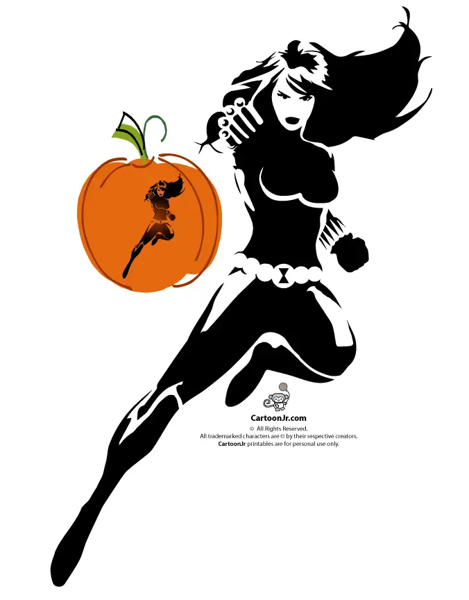 Black Widow Pumpkin Carving Stencil