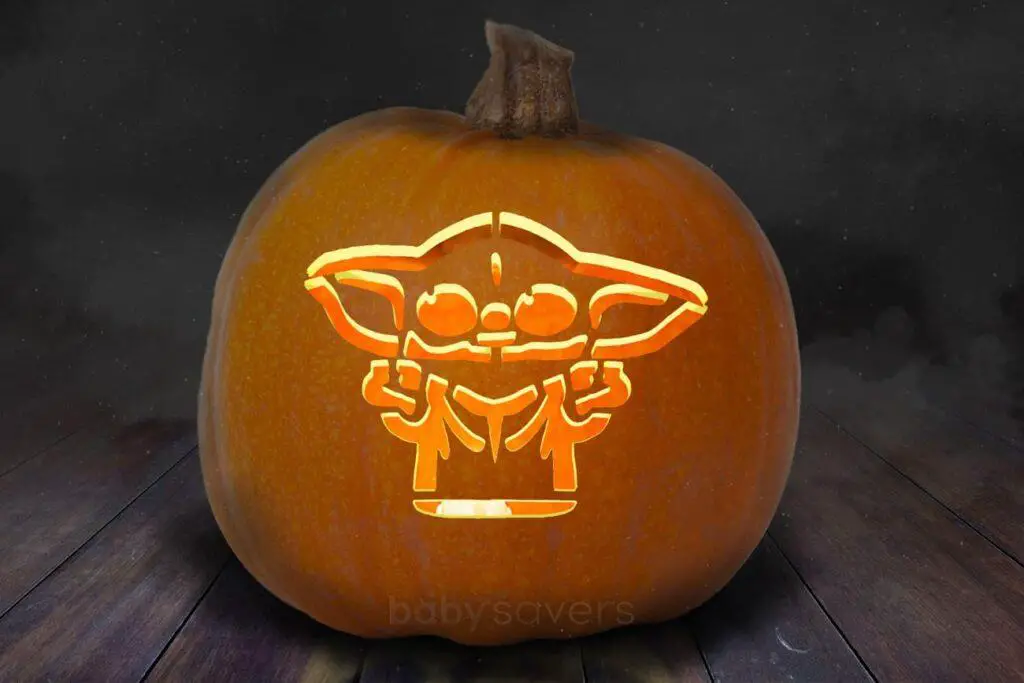 Baby Yoda pumpkin carving